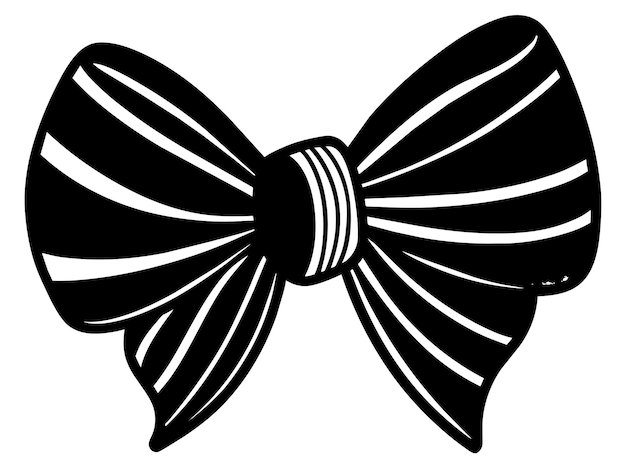 Vector a black and white drawing of a black bow with a white band around it