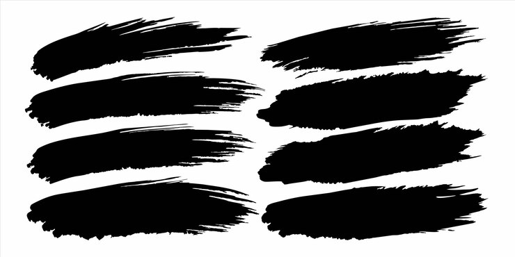 Vector black and white drawing of black and white brush