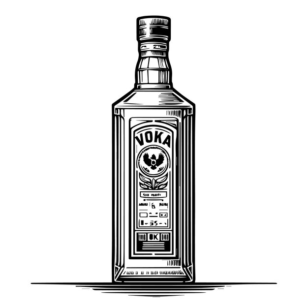 Vettore un disegno in bianco e nero di una bottiglia di kodak