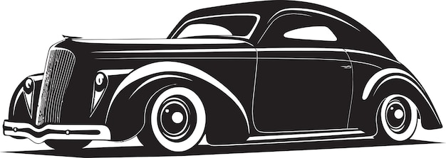 Vector a black and white drawing of a car with a white outline