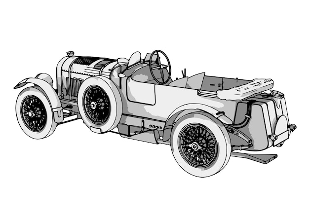 A black and white drawing of a car with the word " car " on it.