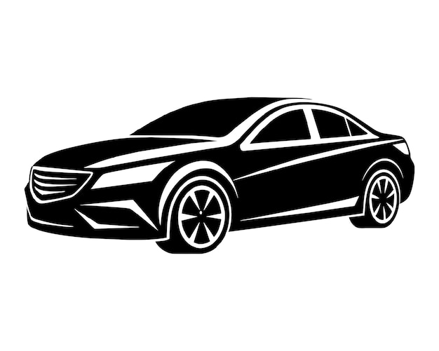 Vector a black and white drawing of a car with the word car on it