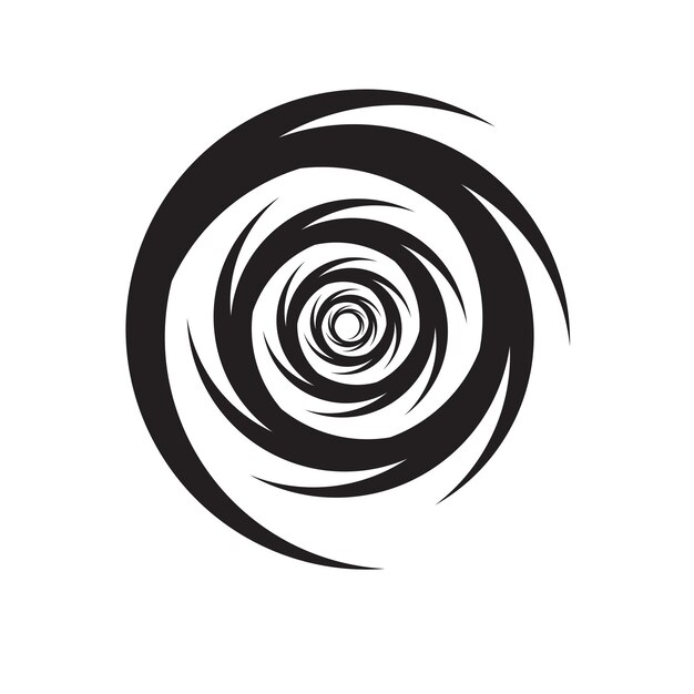 Vector a black and white drawing of a circle with a spiral in the middle