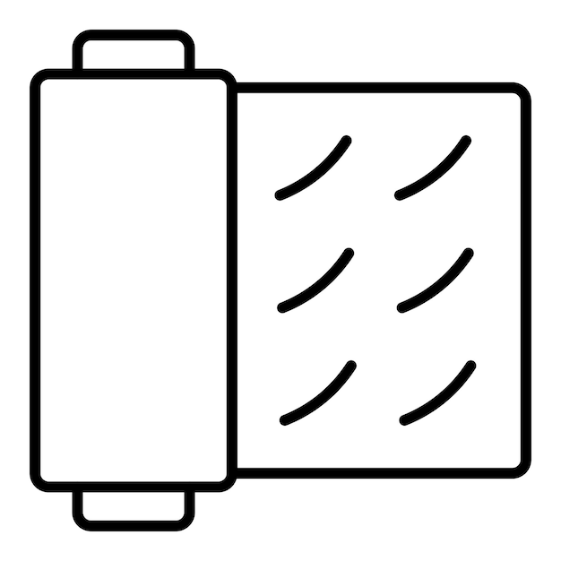 a black and white drawing of a container with a white label that says  test
