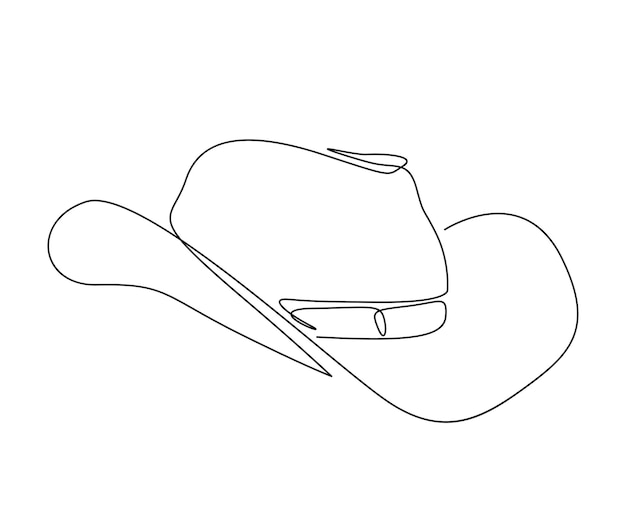 Un disegno in bianco e nero di un cappello da cowboy.