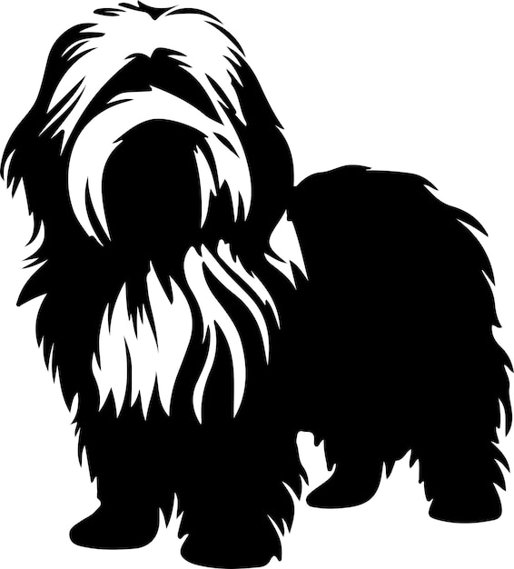 Vector a black and white drawing of a dog with a black tail