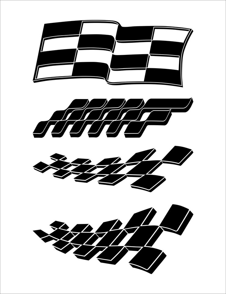 Vector a black and white drawing of a flag