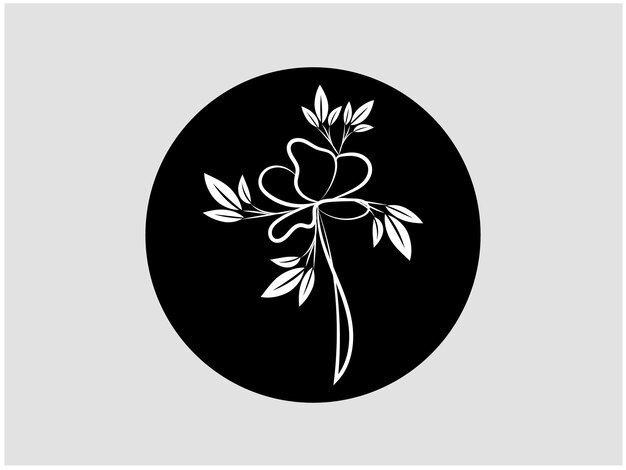 Vector a black and white drawing of a flower with the word quot flower quot on it