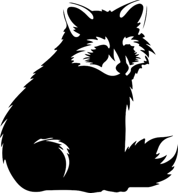 Vector a black and white drawing of a fox with a black head