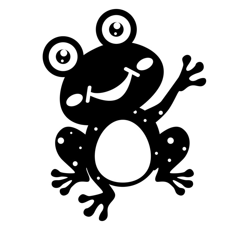 Premium Vector | A black and white drawing of a frog with eyes and eyes