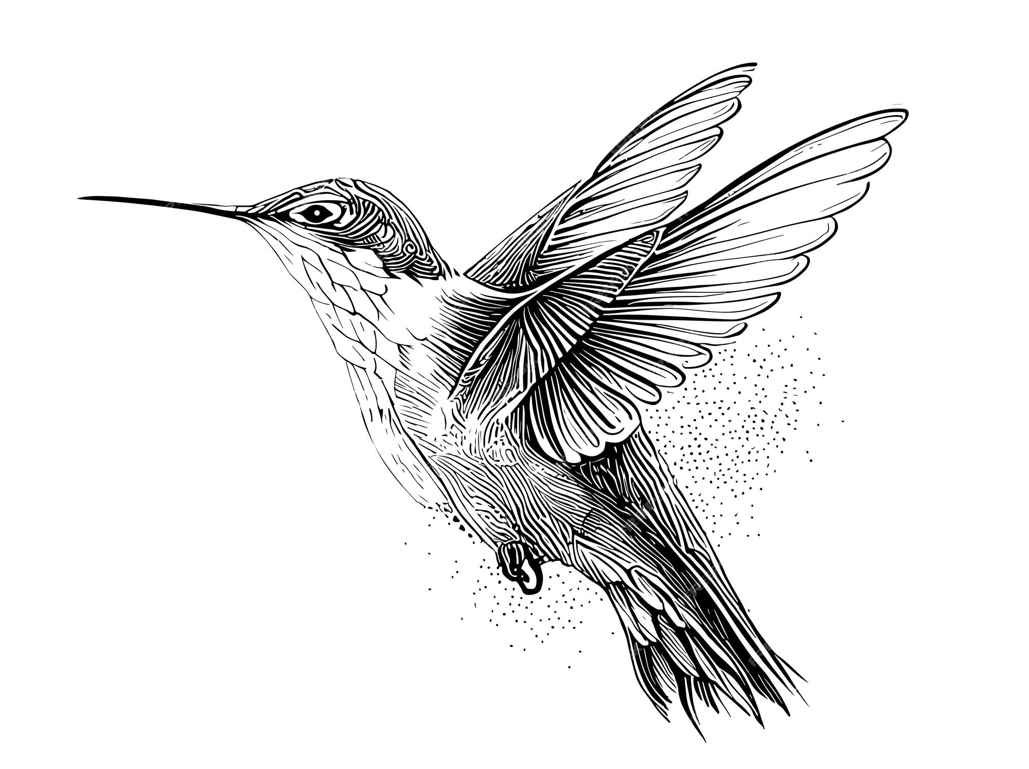 hummingbird black and white