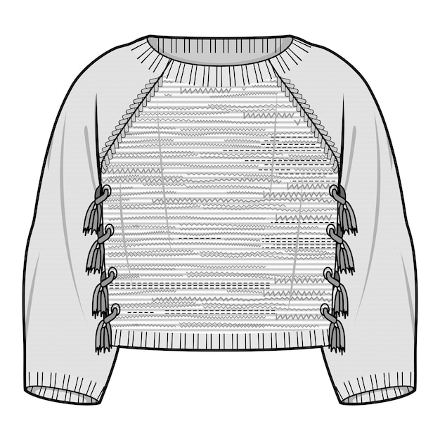 a black and white drawing of a jacket with a white background