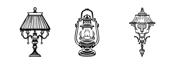 Vector a black and white drawing of a lantern.