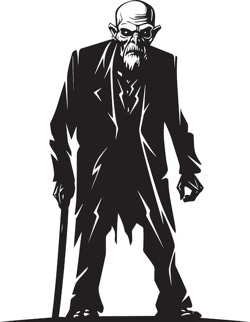 Premium Vector A Black And White Drawing Of A Man With A Cane Premium Vector A Black And White Drawing Of A Man With A Cane