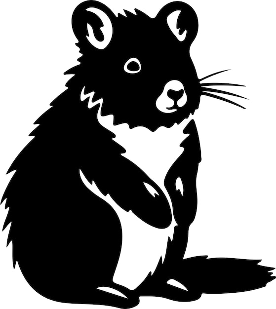 a black and white drawing of a mouse with a star on its head