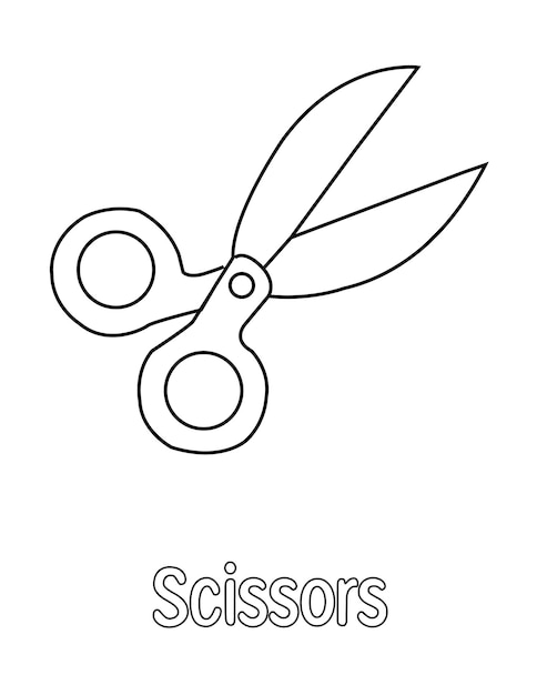 Vector a black and white drawing of a pair of scissors.