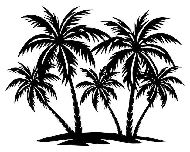 Un disegno in bianco e nero di palme con le parole palme