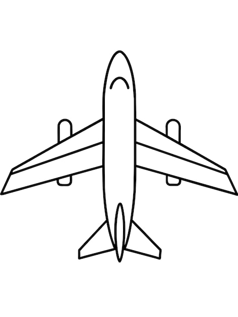 Vector a black and white drawing of a plane with a white background