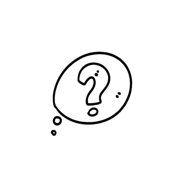 Vector a black and white drawing of a question mark