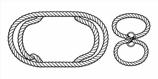 Vector a black and white drawing of a rope with the letter g on it