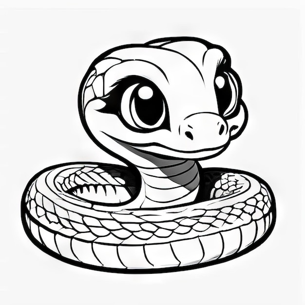 Vector a black and white drawing of a snake with a snake on it
