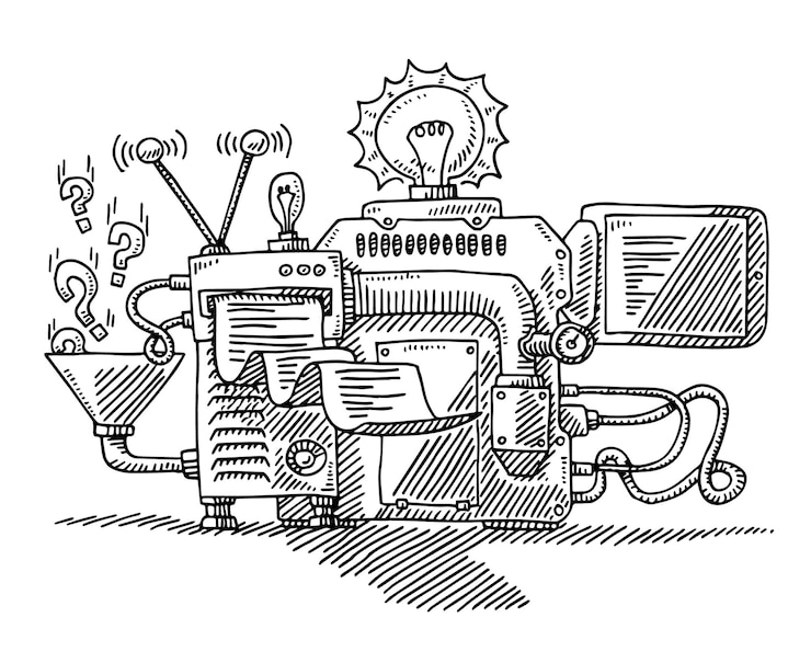 Vector a black and white drawing of a steam engine with the word god on it