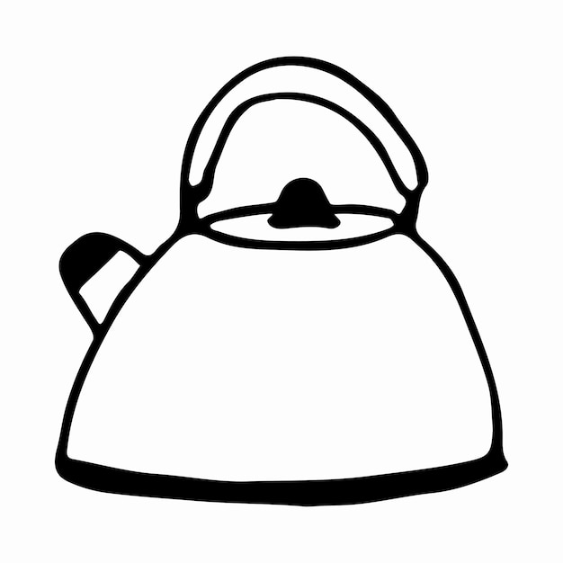 Черно-белый рисунок чайника силуэт чайника надпись на форме чайника