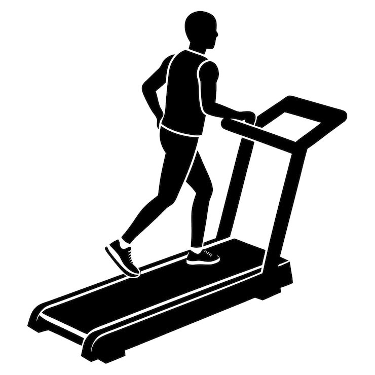 Vector a black and white drawing of a treadmill with the words  exercise  on it