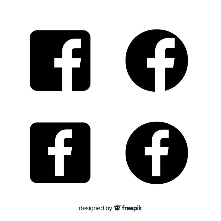 Vector 黒と白のフェイスブックのシンボル