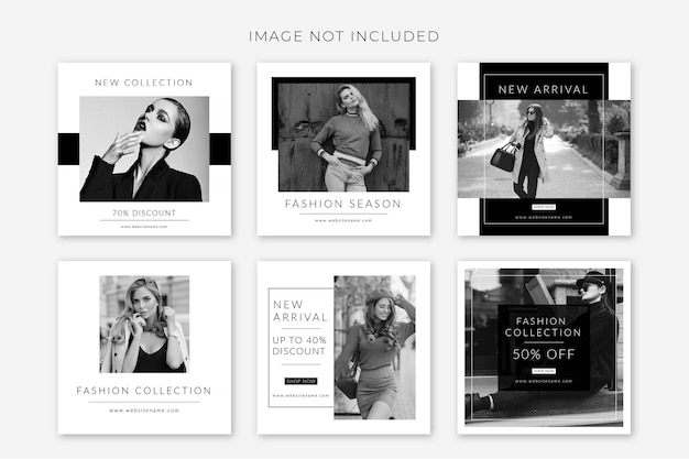 Black and white fashion social media post collections