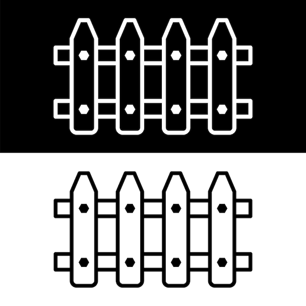 black and white fence icon vector template logo trendy collection flat design