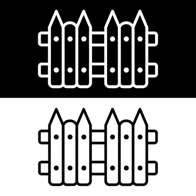 黒と白のフェンス アイコン ベクトル テンプレート ロゴ トレンディ コレクション フラット デザイン