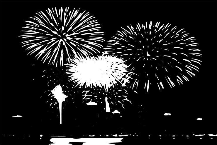 Vector black and white fire works texture vector image background texture