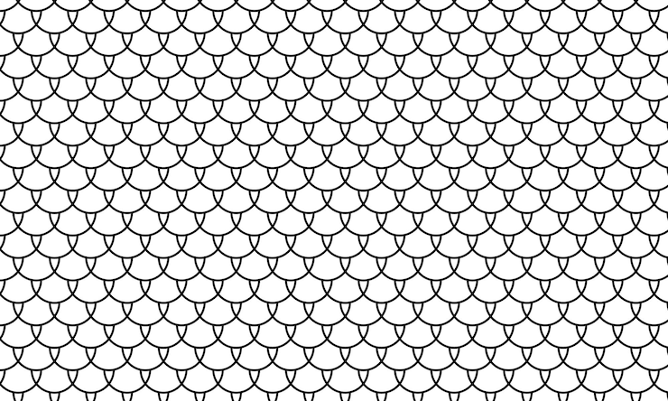 Vector black and white fish scales pattern