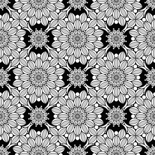 Black and white floral background