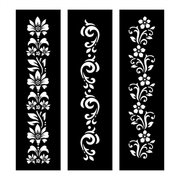 Black and white Floral cut file