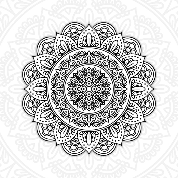 black and white floral mandala