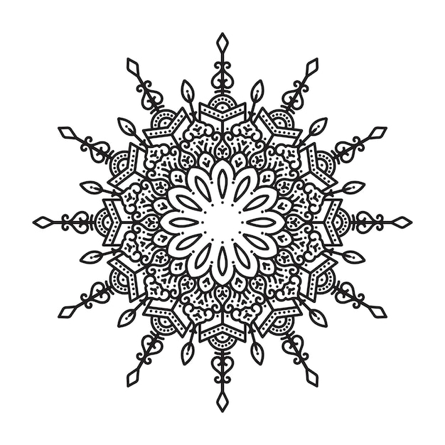 Black and white floral mandala