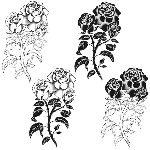 Black and white flower design