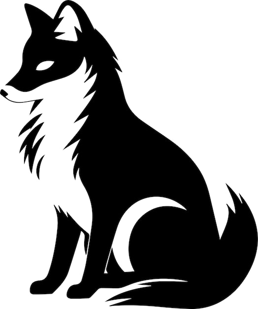 A black and white of a fox Vector