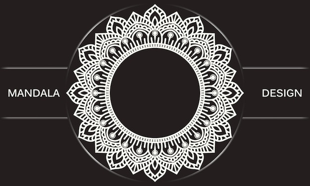 Black and white frame Mandala background design