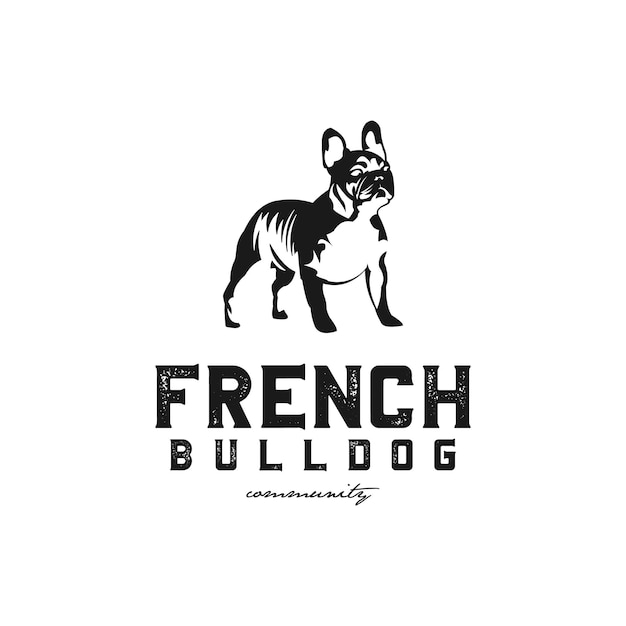 Black and white french bulldog logo design inspiration