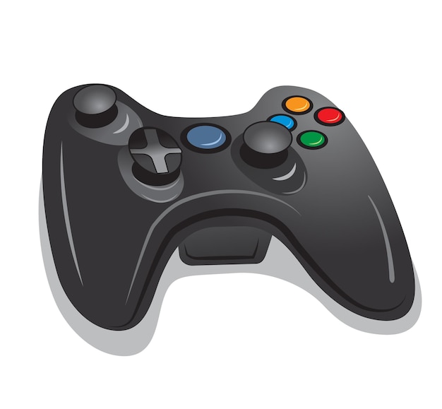 black and white game controller icon vector illustration vibrant gaming controller editable vector