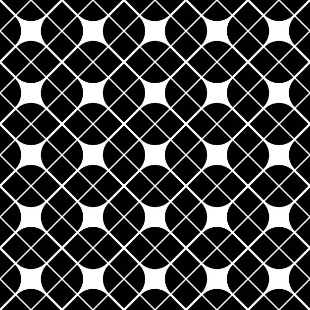 Vector black and white geometric abstract seamless pattern, vector contrast floral background.