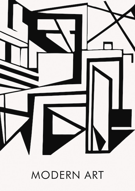 Black and White Geometric Architecture Art