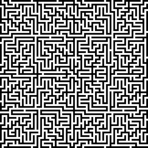 Black and white geometric maze pattern