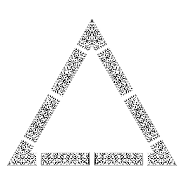 白い背景ベクトルイラストに黒と白の幾何学模様