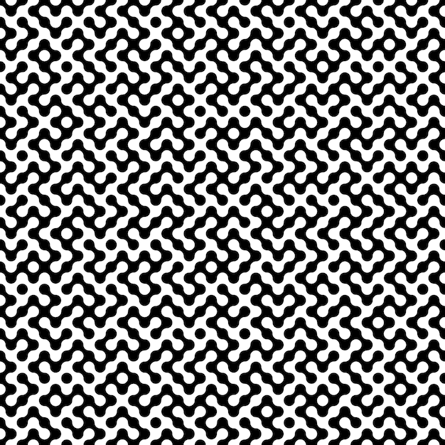 Black and white geometric rounded diagonal maze pattern