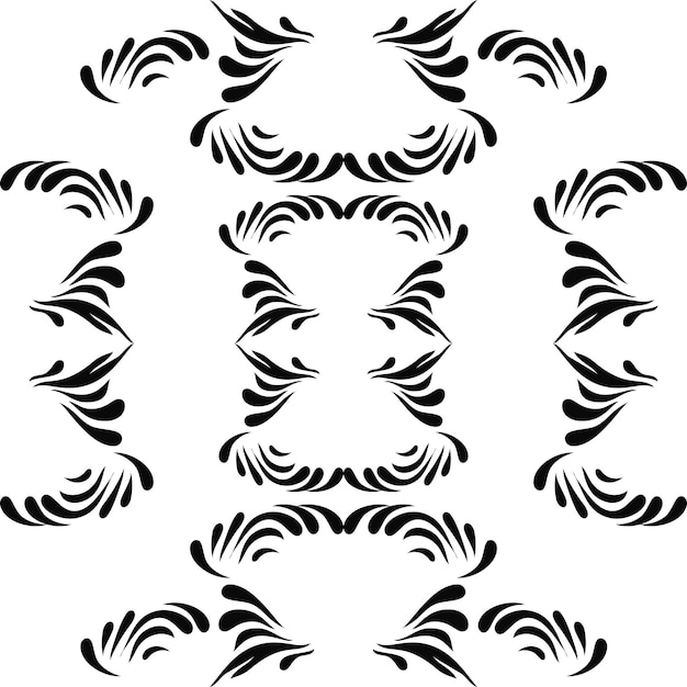 Black and white geometric seamless line ornament Vector illustration for tribal design