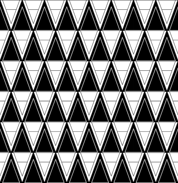 Black and white geometric seamless pattern with line and triangle.